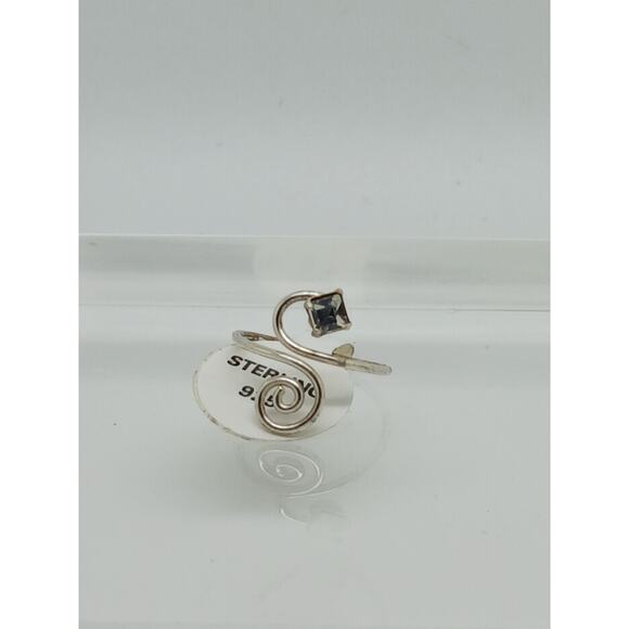 Sexy Clear Crystal Rhinestone Toe Ring Adjustable Size, Sterling Silver Gift box - Picture 2 of 8